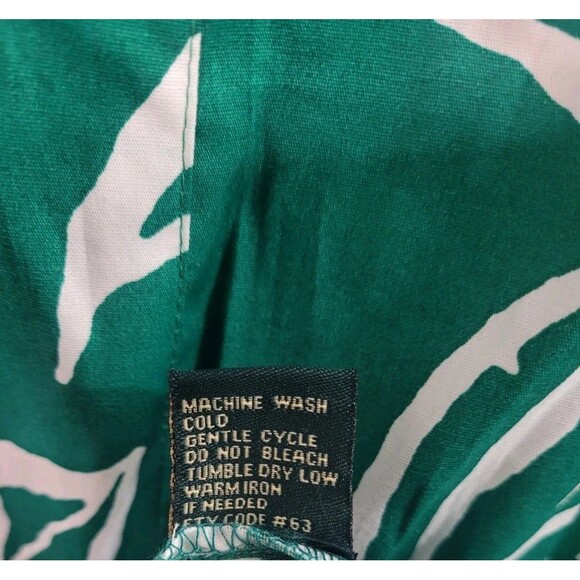 NWT Meadow Rhodes Green Leaf Print Summer Midi Dress Size Large - Picture 7 of 8